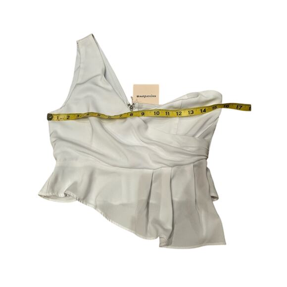 NWT Revolve Superdown Small White Karlie One Shoulder top crop ruffled Clubwear - Picture 10 of 11